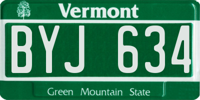 VT license plate BYJ634