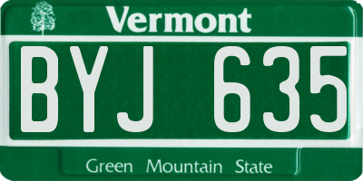 VT license plate BYJ635