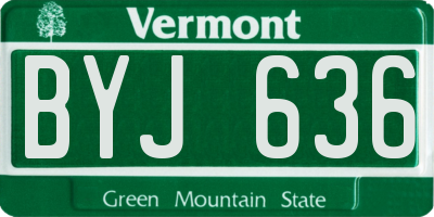 VT license plate BYJ636