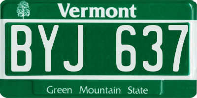VT license plate BYJ637