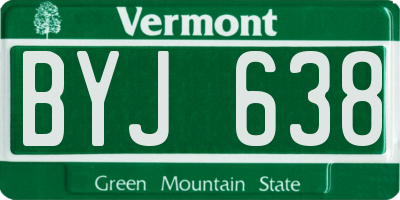 VT license plate BYJ638