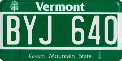VT license plate BYJ640
