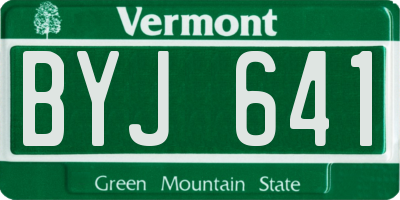 VT license plate BYJ641