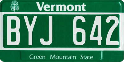 VT license plate BYJ642