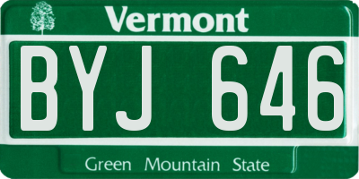 VT license plate BYJ646