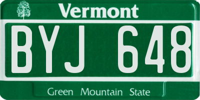 VT license plate BYJ648
