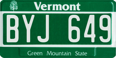 VT license plate BYJ649