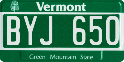 VT license plate BYJ650
