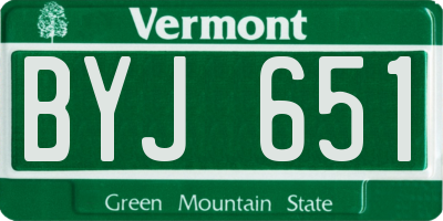 VT license plate BYJ651