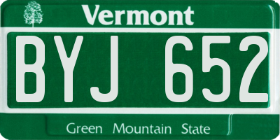 VT license plate BYJ652
