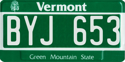 VT license plate BYJ653