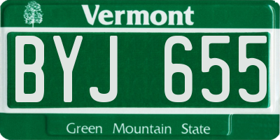 VT license plate BYJ655