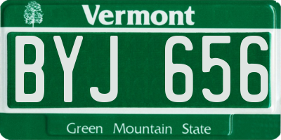 VT license plate BYJ656