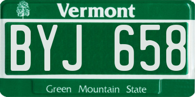 VT license plate BYJ658