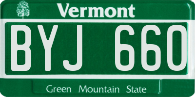 VT license plate BYJ660