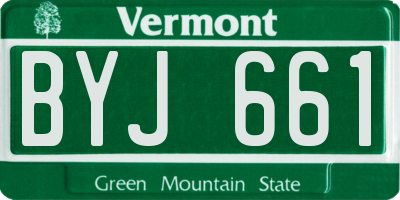 VT license plate BYJ661