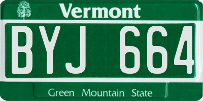 VT license plate BYJ664
