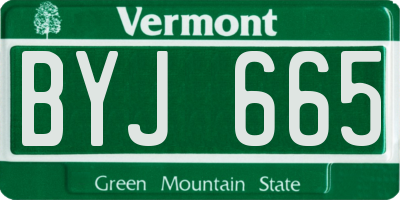 VT license plate BYJ665