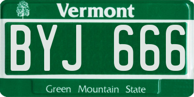 VT license plate BYJ666