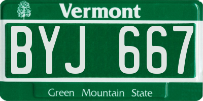 VT license plate BYJ667