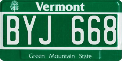 VT license plate BYJ668