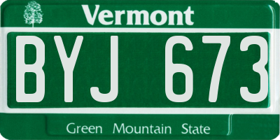VT license plate BYJ673