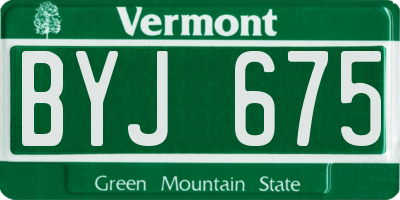 VT license plate BYJ675