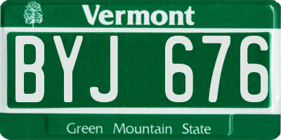 VT license plate BYJ676