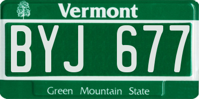 VT license plate BYJ677