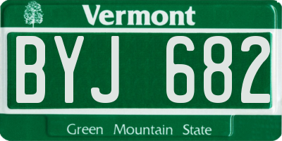 VT license plate BYJ682
