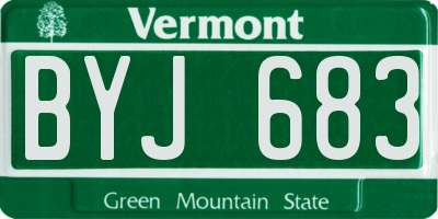 VT license plate BYJ683