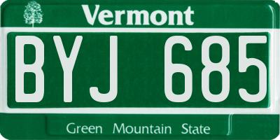 VT license plate BYJ685