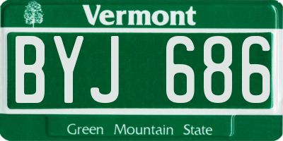 VT license plate BYJ686