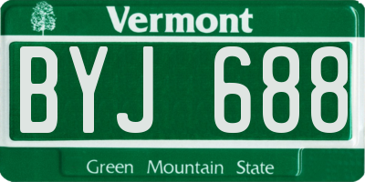VT license plate BYJ688