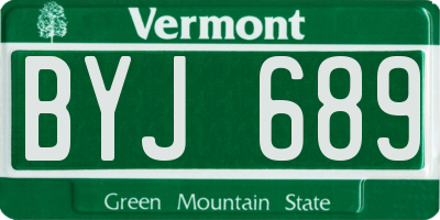 VT license plate BYJ689