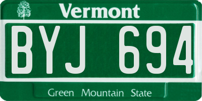 VT license plate BYJ694
