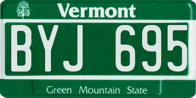 VT license plate BYJ695