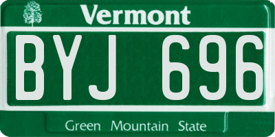 VT license plate BYJ696