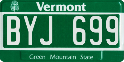 VT license plate BYJ699