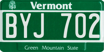 VT license plate BYJ702