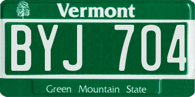 VT license plate BYJ704