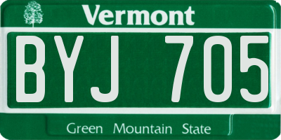 VT license plate BYJ705