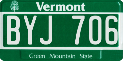 VT license plate BYJ706