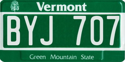 VT license plate BYJ707