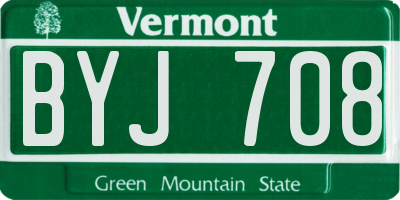 VT license plate BYJ708