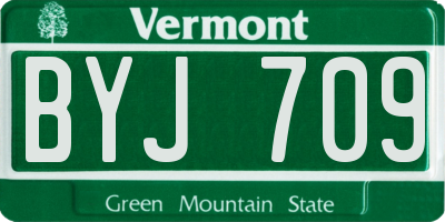 VT license plate BYJ709