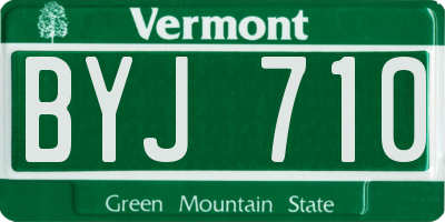 VT license plate BYJ710