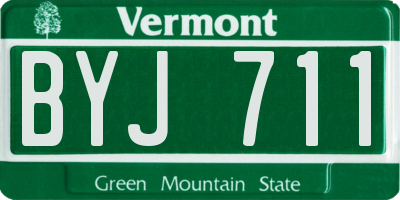 VT license plate BYJ711