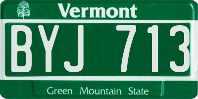 VT license plate BYJ713