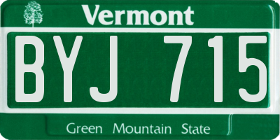 VT license plate BYJ715
